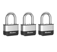 Master Lock Pk1Eurtrilf Elite Laminated 45mm Padlock - 38mm Shackle (Pack Of 3) Mlkpk1Trilf