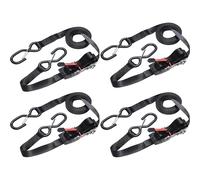 Master Lock Ratchet Tie-Down 3056 S-Hook Straps 4.25 m x 25 mm Black Pack of 4