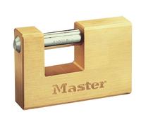 Master Lock 607EURD Rectangular Brass Padlock with Key, Gold, 7,5 x 7,6 x 1,5 cm