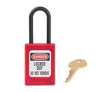 Master Lock S32RED Red Dielectric Zenex thermoplastic Safety Padlock, 35mm Wide with 38mm Tall Nylon Shackle, Non-Key retaining, keyed Different, 10.2 cm x 9.9 cm x 9.5 cm