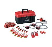 Master Lock S1117VES31KA Lockout Tagout Kit for Electrical Lockout including 6 Thermoplastic Padlocks, 3 Cables, 2 Hasps, 3 Valve Lockout Devices, 8 Circuit Breakers