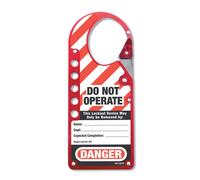 Master Lock S427 M/Lock Lockout/TAGOUT Labeled SNAP-ON HASP 427, Red