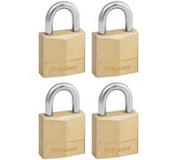 Master Lock Solid Brass 20mm Padlock 3-Pin - Keyed Alike x 4 MLK120Q