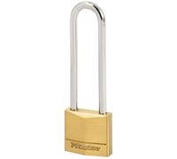 Master Lock Padlock 150EURDLJ - Solid Brass 5-Pin 50mm, 64mm Long Shackle