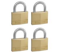 Master Lock Solid Brass Padlock 50mm Gate Shed Chain Security 4 Pack Keyed Alike