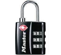 Master Lock 4680EURDBLK Tsa 3-Digit Combination Black Finish 30Mm Padlock