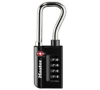 Master Lock 4696EURDBLK Combination Travel Padlock TSA Certified, Black, 10.6 x 3.5 x 1.4 cm, Long Shackle