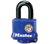 Master Lock 312EURD Laminated Padlock with Key and Thermoplastic Cover, Blue, 7,3 x 4 x 2,5 cm