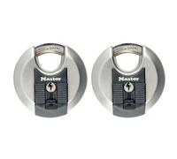 Masterlock Excell Stainless Steel Discus Padlock Pack of 2 Keyed Alike 70mm Standard