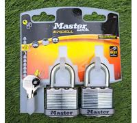 Master Lock Weather tough Laminated Steel Padlock (W)45mm, Pack of 2 M1T