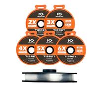 MASTER LOGIC Fly Fishing Fluorocarbon Tippet Leaders Line with Silicone Tenders 55 Yard, 2X-6X Tippets Clear