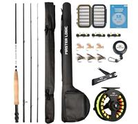 Master Logic Fly Fishing Rod and Reel Combo Starter Kit with Lightweight Fly Box Case & Fishing Flies and Die Cast Aluminum Reel, Carrying Case and Accessories, Fly Fishing Complete Starter Package