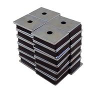 Master Magnetics CA41LWHX24 Magnet Fastener, Rectangular with Center Hole Zinc Plated, 1" Length, 0.813" Width, 0.313" Height, 12 Pounds, Silver (Pack of 24)