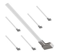 Master Magnetics MSHL03X6 Magnetic Sign Holder for 12" Sign, 90 Degree Magnetic Base with Acrylic Strip, 2.28" L, 0.79" W, 14.8" Overall, Clear, White (Pack of 6)