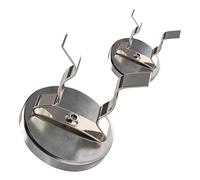 Master Magnetics RB50NPCX2 Magnetic Hook, Round Base Magnet Fastener with Steel Clip Chrome Plate, 2.04" Diameter, 2.210" Total Height, 35 Pounds, Silver (Pack of 2)
