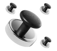 Master Magnetics Round Base Magnets with Knob - 1.43" Diameter, 0.98" Total Height with 1" Diameter Knob, 16 Pound Pull, Chrome, Pack of 4, HMKR-45X4