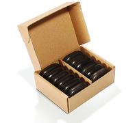 Master Massage 12-Piece Middle Sized Ovular Black Lava Hot Stone Massage Set -Medium Size Oval Stones 6.7 x 4.7 x 1.7 cm - Natural Basalt Stones for Spa, Salon, and Professional Massage Therapy