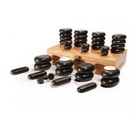 Master Massage 40pcs Professional Hot Stone Set for Body Massage with Bamboo Box