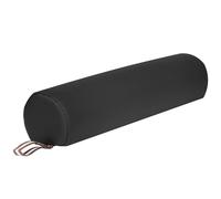 Master Massage 6 Inch Massage Bolster, 3/4 Round Pillow Cushion, Durable Spa Couch Pillow with 100% PU Upholstery, Strap (Black, 6'' 3/4)