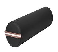 Master Massage 6 Inch Massage Bolster, Full Round Pillow Cushion, Durable Spa Couch Pillow with 100% PU Upholstery, Strap (Black, 6‘’ Full Round)