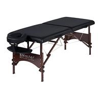 Master Massage 71 cm Argo Portable Massage Table in Black with Walnut Legs - Ideal for Spa Treatments, Tabletop Exercises, Beauty, Tattoo, and Lash Services(Black)