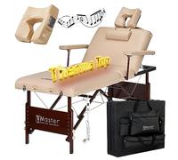 Master Massage 71cm Del Ray Salon Heating Top Liftback W/Bluetooth Music Face Cushion WIDER Portable Massage Table Massage Couch Foldable Beauty Bed Lash Bed Spa Couch Physiotherapy bed, Sand(UK Plug)