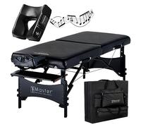 Master Massage 71cm Galaxy WIDER Portable Massage Table W/Bluetooth Music Face Cushion Massage Couch Foldable Beauty Bed Lash Bed Spa Couch Physiotherapy bed Salon Couch, Black Nano