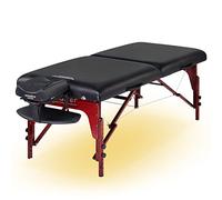 Master Massage 71cm Montclair 7.6cm Luxury Foam System Reiki Panel Wooden Portable Massage Couch Foldable Massage Table Spa Beauty Couch Physiotherapy Bed W/Ambient Light System, Black