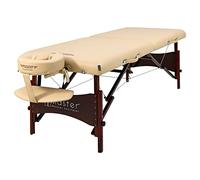 Master Massage 71cm Paradise Portable Massage Table-Massage Couch Folding Spa Bed-Foldable Beauty Facial Lash Tattoo Bed for Salon Use, Lightweight Wooden Massage Bed for Mobile Massage (Cream)