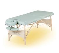 Master Massage 71cm Paradise Wooden Lightweight Portable Massage Couch Foldable Massage Table Spa Beauty Couch Physiotherapy Bed W/Ambient Light System, Lily Green