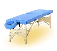 Master Massage 71cm Skyline Wooden Lightweight Portable Massage Couch Foldable Massage Table Spa Beauty Couch Physiotherapy bed W/Ambient Light System, Marina Blue