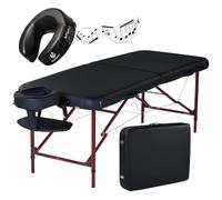 Master Massage 71cm Zephyr Bluetooth Music Durable Aluminum Portable Massage Table Therapy Couch Foldable Massage Bed Spa Beauty Couch Physiotherapy Bed, Black