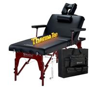 Master Massage 76cm 3 Section Memory Foam Montclair Salon Spa Beauty Therma Top Best Portable Heated Folding Massage Table Bed Couch Package for Facial Tattoo, Black Color