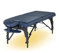 Master Massage 79cm Montclair Wider Luxury Foam System Reiki Panel Wooden Portable Massage Couch Foldable Massage Table Spa Beauty Couch Physiotherapy Bed W/Ambient Light System, Royal Blue