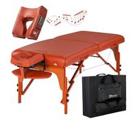 Master Massage 79cm Santana Wider Portable Massage Table W/Bluetooth Ergonomic Music Face Cushion Massage Couch Foldable Beauty Bed Lash Bed Spa Couch, Cinnamon