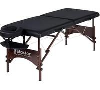 Master Massage Argo 71cm Portable Massage Table Package, Walnut Leg and Black Vinyl, Therapy Bed, Massage Table