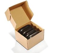 Master Massage Basalt Massage Hot Stone, Natural Crescent Hot Stone Set, for Massage Spa Beauty, Master Massage Large Flat Ovular Basalt Massage Stone, 8 Pieces, Black ((X-L(11.7X 7.7X 2.7cm)))