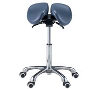 Master Massage Berkeley Ergonomic Split Style Saddle Stool Rolling Stool Dentist Chair Swivel Stool in Royal Blue