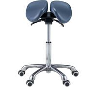 Master Massage Berkeley Saddle Stool Rolling Stool DentistErgonomic Split Style Saddle Stool with Backrest, Royal Blue