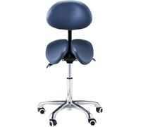 Master Massage Berkeley Split Style Saddle Stool with Backrest for Dentist, Massage Therpaist, Tatoo Artist in Royal Blue