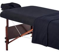 Master Massage Cotton Flannel Sheets, 3 Piece Set Table Cover, Face Cushion Cover, Table Sheet, Black, Spa, Tatto Table Replacement Cover.