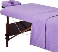 Master Massage Cotton Flannel Sheets, 3 Piece Set Table Cover, Face Cushion Cover, Table Sheet, Pure White, Spa, Tatto Table Replacement Cover.