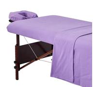 Master Massage Cotton Flannel Sheets Set Massage Table Cover Set, Beauty Salon SPA Bed Replacement Cover, Includes Table Cover, Face Cushion Cover, Table Sheet-3Pcs (Purple)