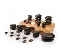 Master Massage Deluxe Basalt Massage Hot Stone Set with Bamboo Box (50)