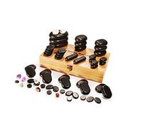 Master Massage Hot Stone Hot Massage Stones in Decorative Bamboo Box Pack of 60