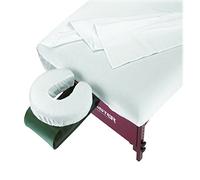 Master Massage Deluxe Massage Table Cover Flannel Sheet Set, Pure White, 3-Piece