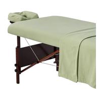 Master Massage Flannel Set of 3 Covers, Fitted Cloth, Sheet, Pillow Case for Massage Table, Salon, Cotton, Mint