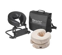 Master Massage Home Mattress Top Massage Kit - Adjustable Headrest & Face Cushion Family Use Massage Equipment, Black with Cotton Pillow Covers