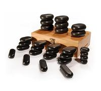 Master Massage Hot Stone Set 100% Basalt Rocks for SPA Body Massage with Bamboo Box (28pcs)
