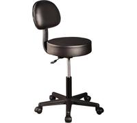 Master Massage Hydrolic Swivel Stool/Chair with Backrest, Black for Clinical Spa Tattoo Office